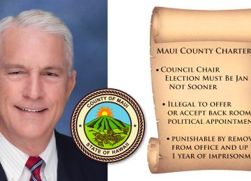 MAUI COUNTY CHAIR MIKE WHITE’S PRE-ELECTION VOTE RIGGING DEFIES THE COUNTY CHARTER